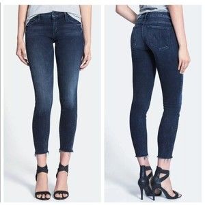 Mother The Looker Ankle Fray Jeans Film At 11 Size 27 Raw Hem
